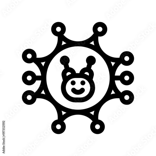 icon virtual assistant with style outline