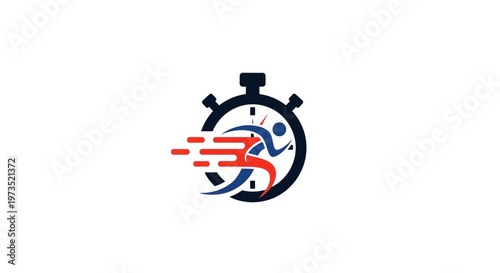 Running Man Stopwatch Icon Graphic.