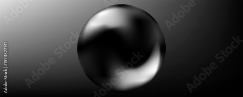 gray abstract gradient background with metal ball design