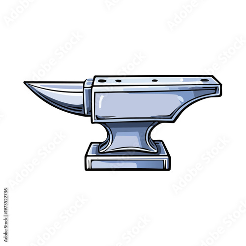 Heavy Metal Anvil Tool for Blacksmithing and Craftsmanship Illustration