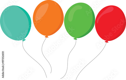 Colorful ballons vector design isolated on background