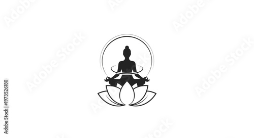 Meditation Yoga Lotus Position Silhouette.