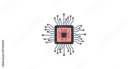 Microchip with circuit board connections.