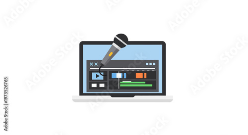 Microphone on a computer screen display.