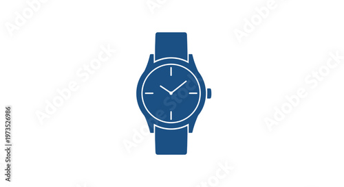Modern blue wristwatch with white accents.