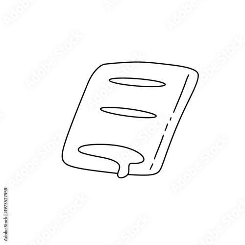 Simple line drawing of a rectangular object