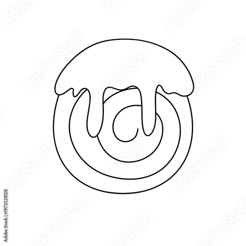 Simple line drawing of a cinnamon roll