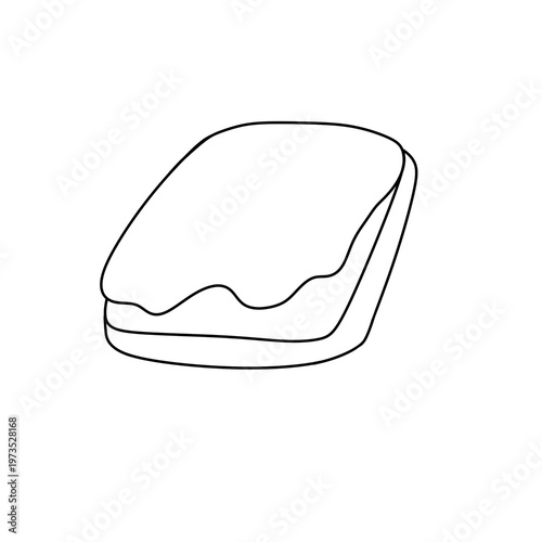 Simple outline shows a sandwich