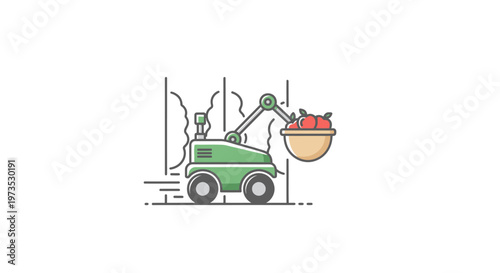 Green Tractor with Front Loader Bucket.