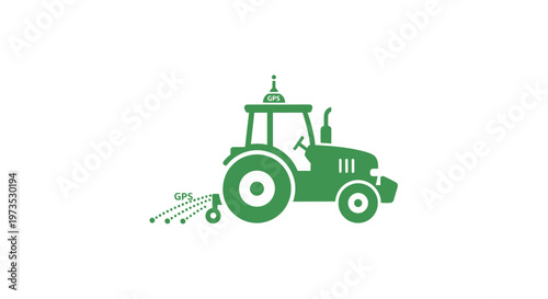 Green Tractor With Front Wheels.