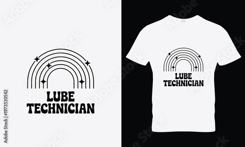 Lube technician t shirt with rainbow and stars mechanic