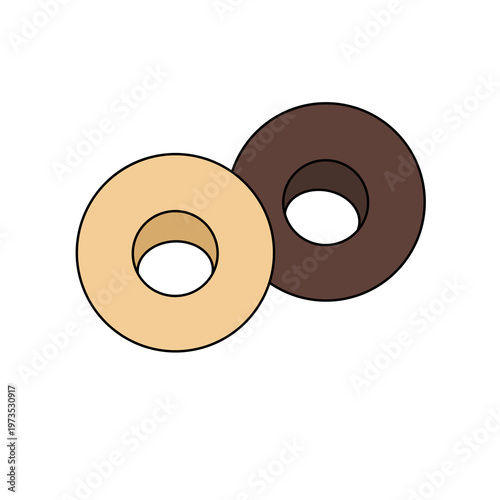 Two simple rings lie side by side on plain white background