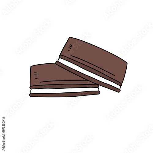 Simple brown sandwich illustration