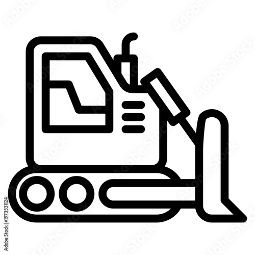 Buldozer icon vector graphic illustration. Suitable for website design, app, template.