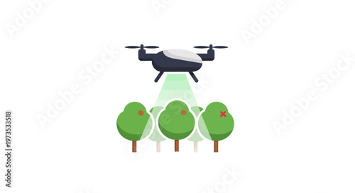Drone Flying Over Green Trees Aerial.