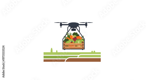 Drone flying over soil layers.