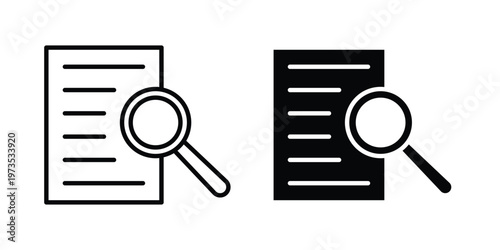 Case studies icon symbol. Icon in flat style and line. Black and white