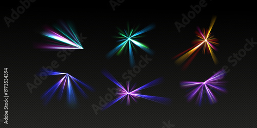 Light beams laser rays neon glow effect isolated on transparent background vibrant illumination lines for futuristic design digital visuals and energy lighting compositions