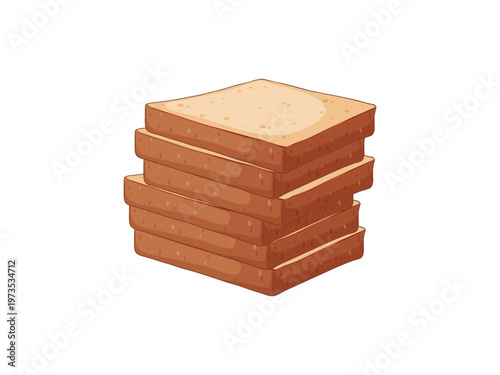 Loaf of white bread sliced into pieces isolated on transparent background fresh bakery food concept with soft texture and realistic edible illustration