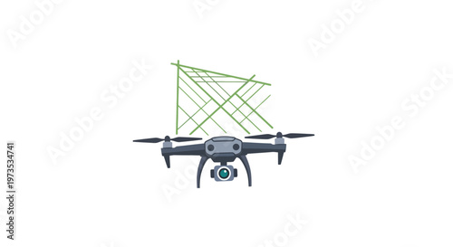 Drone with green protective covering.
