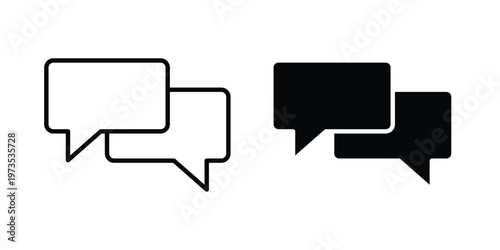 Conversation icon symbol. Icon in flat style and line. Black and white