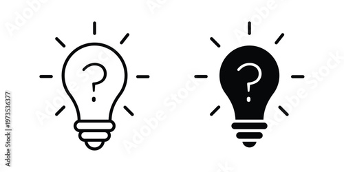 Curiosity icon symbol. Icon in flat style and line. Black and white