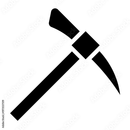 Pickaxe icon glyph style vector graphic illustration. Suitable for website design, app, template.
