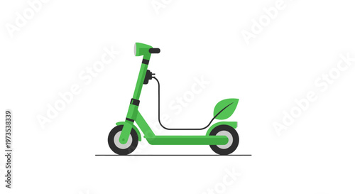 Green Electric Scooter Vehicle Transportation.