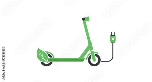 Green Electric Scooter with Charger.