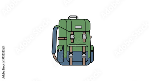 Green Hiking Backpack with Straps.