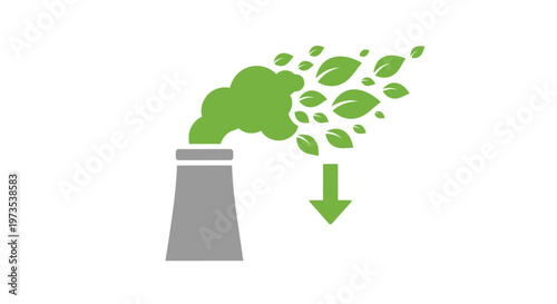 Factory pollution turning green clean.