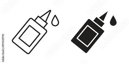 Glue icon symbol. Icon in flat style and line. Black and white