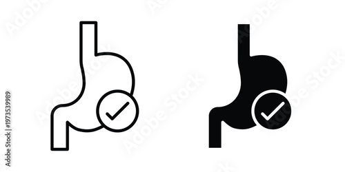 Good digestion icon symbol. Icon in flat style and line. Black and white