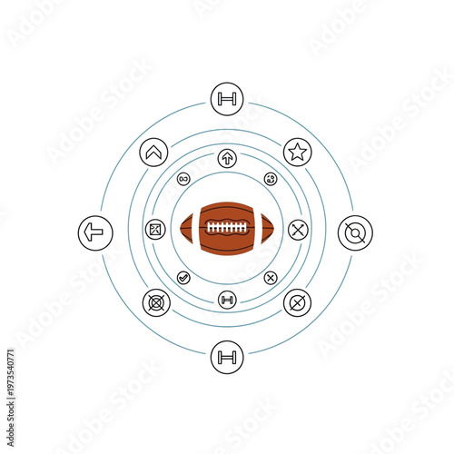 American football infographic design template.