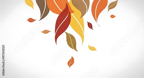 Colorful autumn leaves falling down.