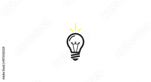 Light Bulb Icon With Yellow Spark.