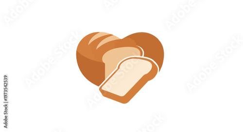 Heart shaped bread loaf sliced.