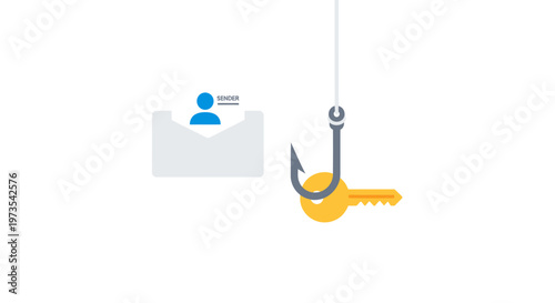 Hooked on Phishing Scam Concept.