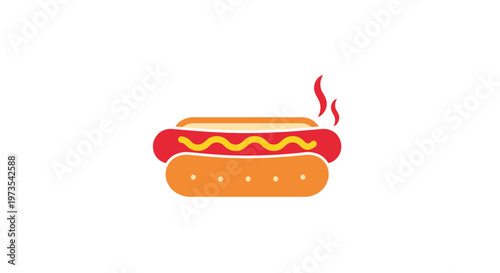 Hot dog with ketchup and mustard.