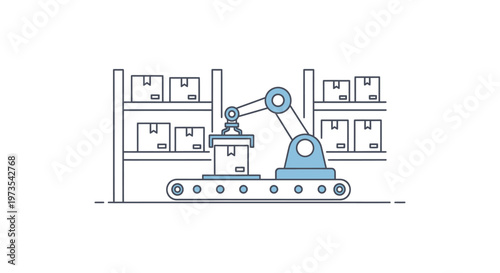Industrial robotic arm on tracks.