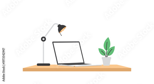 Laptop on a wooden desk.