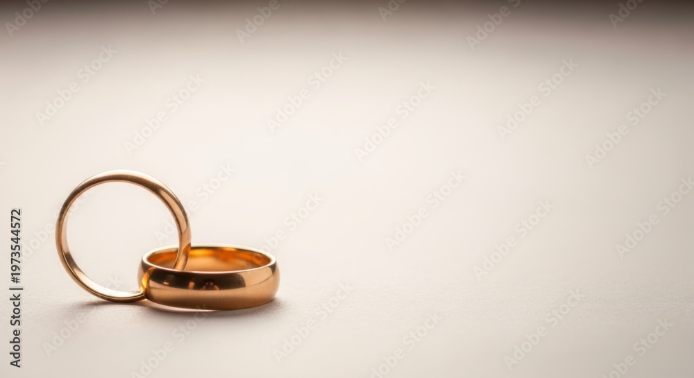 Naklejka premium Gold Wedding Ring Displayed on White Background