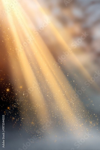 golden light rays, a blurred background