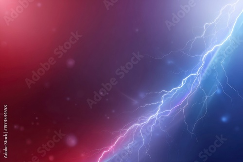 lightning, with a red and blue background