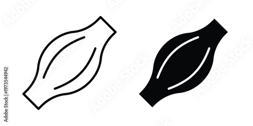 Muscle icon symbol. Icon in flat style and line. Black and white