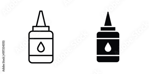 Nasal spray icon symbol. Icon in flat style and line. Black and white