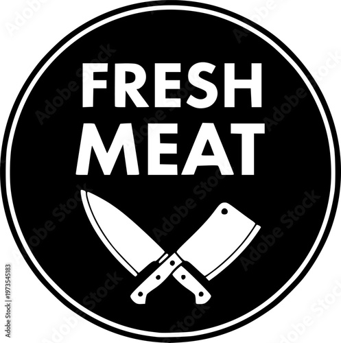 Fresh meat vector set, logo for meat shop
