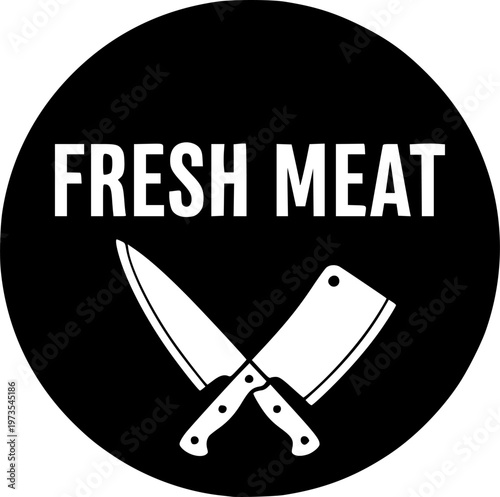 Fresh meat vector set, logo for meat shop