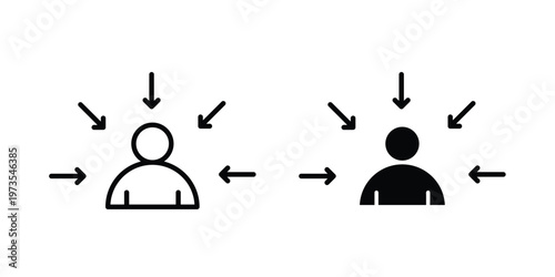 Persuasion icon symbol. Icon in flat style and line. Black and white