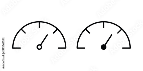 Performance indicator icon symbol. Icon in flat style and line. Black and white